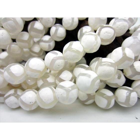 連売り商品 亀甲長寿天珠 ホワイト 多面カット Φ10mm±0.2mm : 天然石の