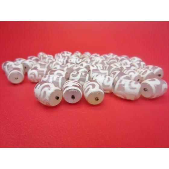 チベット天珠 蓮花寶瓶天珠 白 14×10±1mm : wht0378 : 天然石のお店Sun 