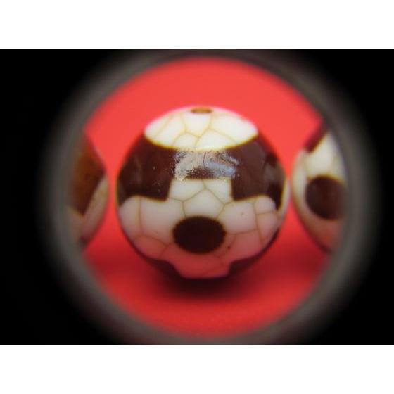 チベット象牙白玉髄天珠 壇城三眼天珠 Φ16±0.2mm : 天然石のお店Sun
