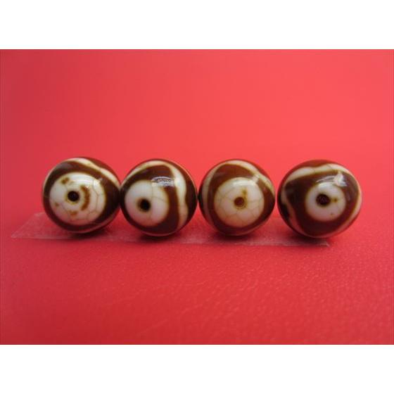 チベット象牙白玉髄天珠 四線虎牙天珠 Φ10.7〜12mm : 天然石のお店Sun  