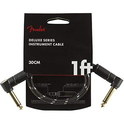 Fender シールドケーブル Deluxe Series Instrument Cable, Angle/Angle, 1', Black Tweed 08｜sunflower-win