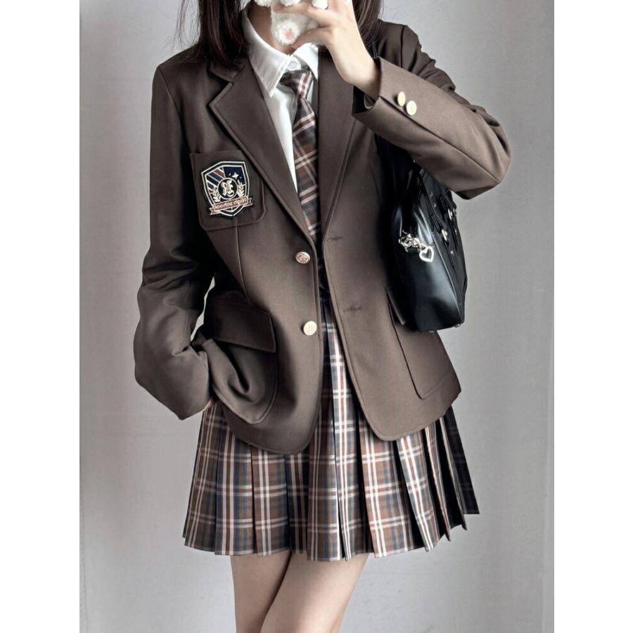 卒業式  なんちゃって制服 制服 5点 6点セット スーツ プリーツスカート 女の子 スクールスカート 学生服 中学 高校生 フォーマルスーツ ブレザー 入学式 XS-XLの画像
