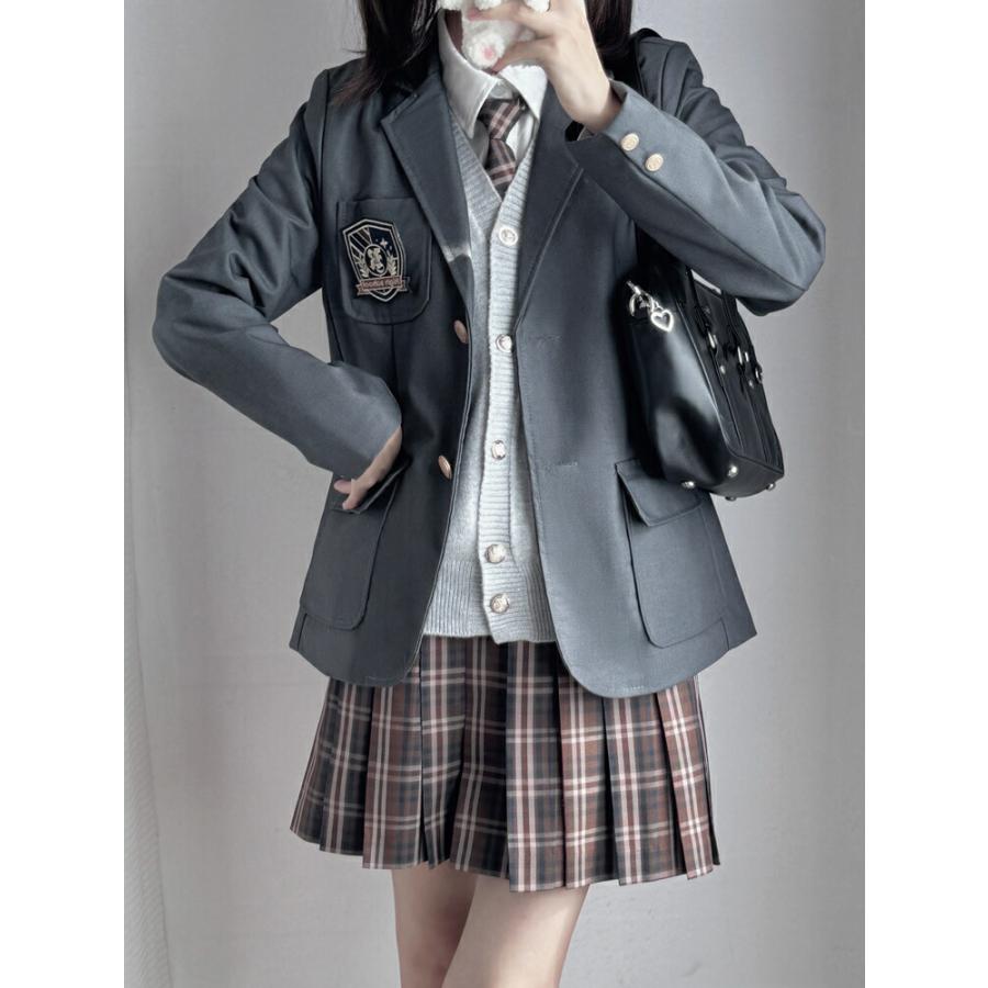 卒業式  なんちゃって制服 制服 5点 6点セット スーツ プリーツスカート 女の子 スクールスカート 学生服 中学 高校生 フォーマルスーツ ブレザー 入学式 XS-XLの画像