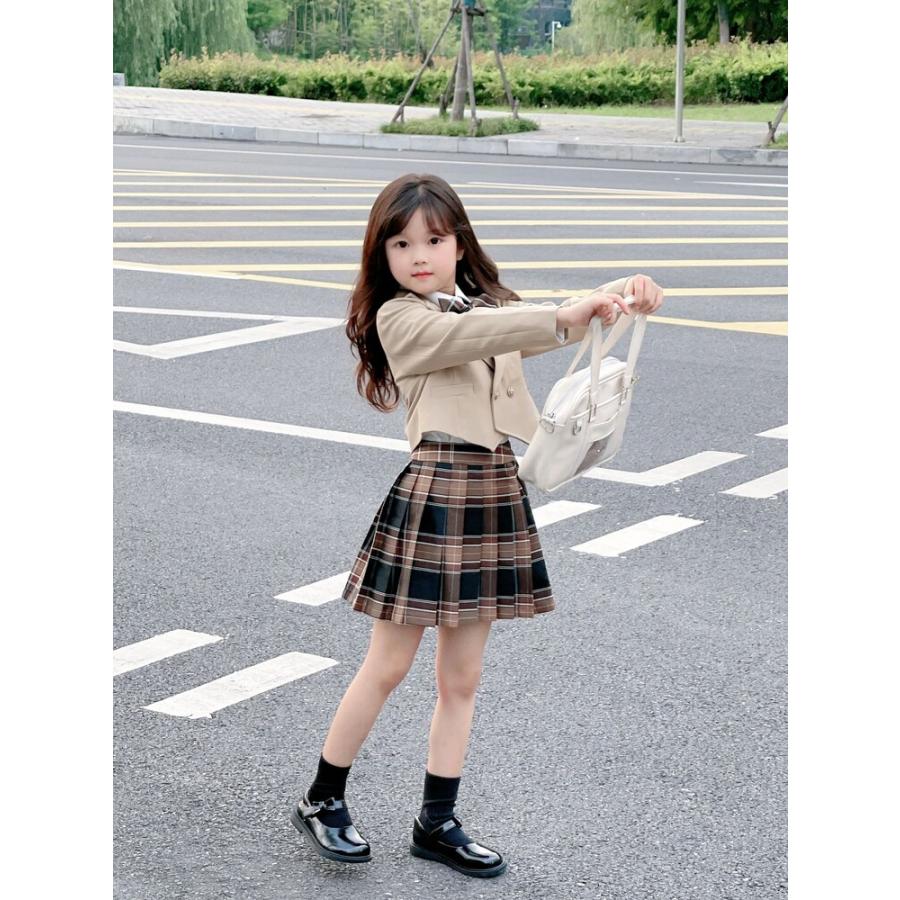 卒業式 入学式 女の子 スーツ リボン付き お嬢様 スカート 2点セット 3