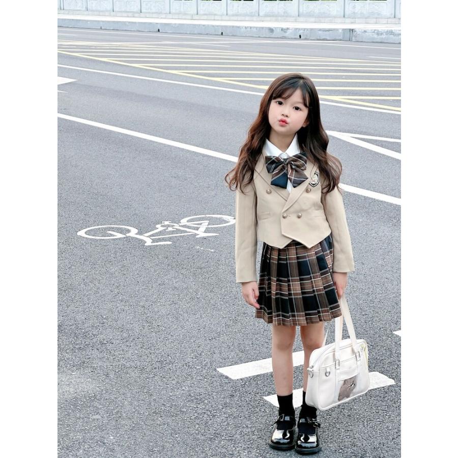 卒業式 入学式 女の子 スーツ リボン付き お嬢様 スカート 2点セット 3