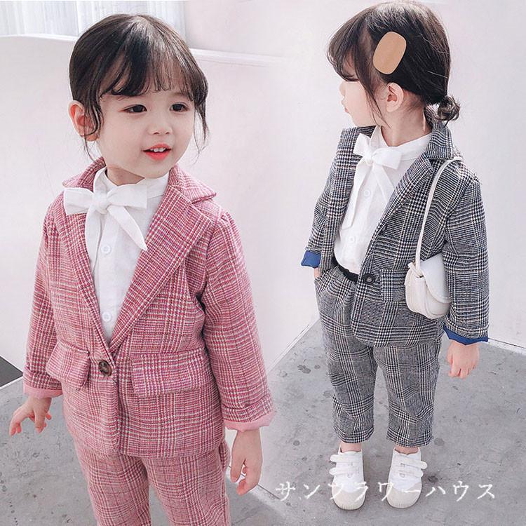 卒業式 パンツスーツ 女の子 コート スーツ チェック フォーマル ジュニア 入学式 卒園式 入園式 発表会 小学生 子供スーツ 大きいサイズ 韓国 上下2点セット Cyytz 39 サンフラワーハウス 通販 Yahoo ショッピング