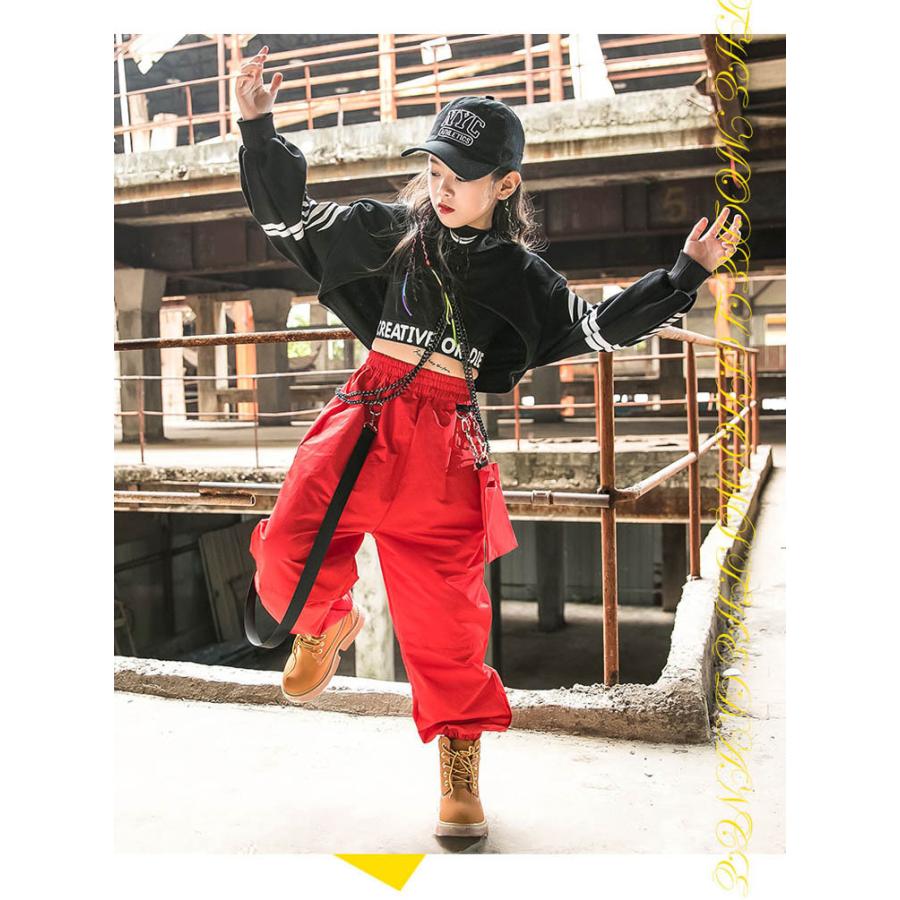 キッズ ダンス衣装 ヒップホップ へそ出し シャツ タンクトップ パンツ