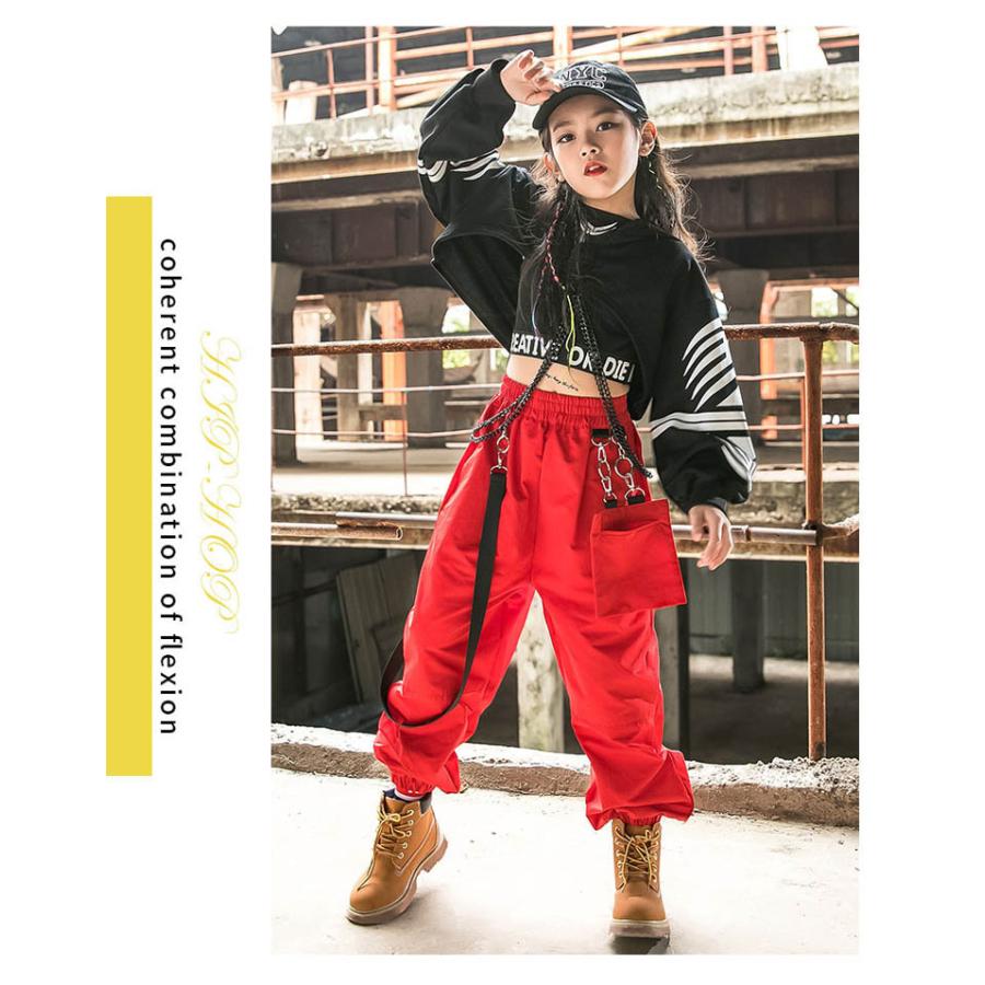 キッズ ダンス衣装 ヒップホップ へそ出し シャツ タンクトップ パンツ