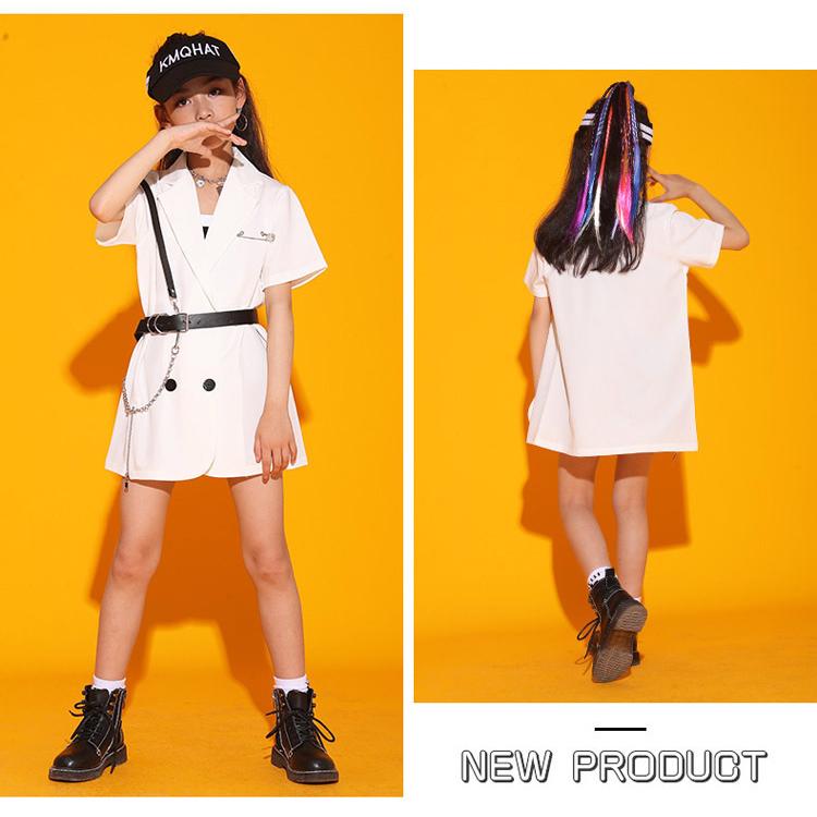 返品送料無料 キッズ ダンス衣装 黒 白 トップス シャツ タンクトップ 半パンツ ヒップホップ 半袖 チアガール 女の子 カッコイイ 韓国 子供 団体服 発表会 演出服 110 180cm Materialworldblog Com