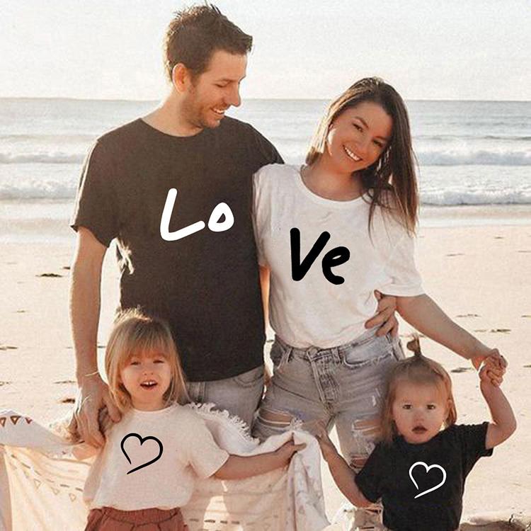 親子コーデ Tシャツ リンクコーデ 親子お揃いtシャツ 親子 ペアルック ベビー ロンパース ペアtシャツ Love プリント 親子ペアルック Tシャツ 赤ちゃん Goyoya 16 サンフラワーハウス 通販 Yahoo ショッピング