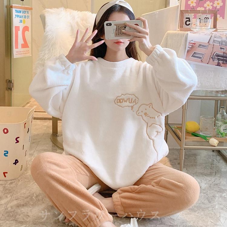 ルームウェア 部屋着 寝巻き パジャマ レディース 安い おしゃれ かわいい 長袖 高校生 冬 もこもこ 裏起毛 防寒 お揃い ふわふわ 暖かい 韓国風 厚手 Hcmsy61 サンフラワーハウス 通販 Yahoo ショッピング