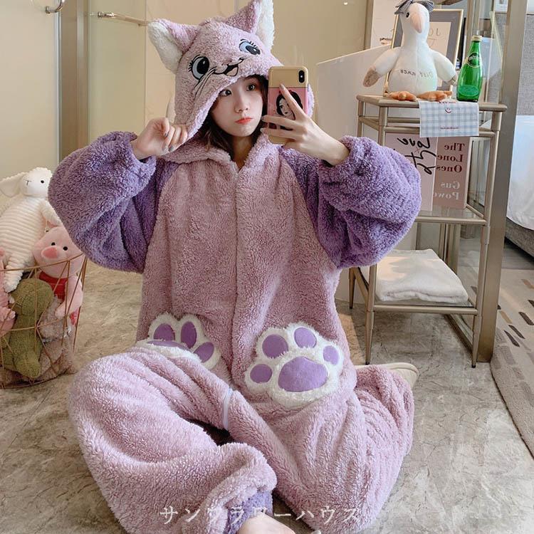ルームウェア 着ぐるみ パジャマ 大人用 レディース もこもこ 冬 安い オールインワン 高校生 部屋着 可愛い 猫 寝巻き 暖かい 韓国風 お祭り イベント Hcmsy70 サンフラワーハウス 通販 Yahoo ショッピング