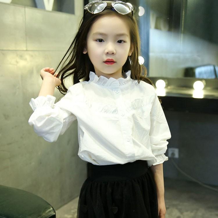 長袖ブラウス 女の子 シャツ 入学式 子供服 キッズ フォーマル 女の子 子供 白 合唱 発表会