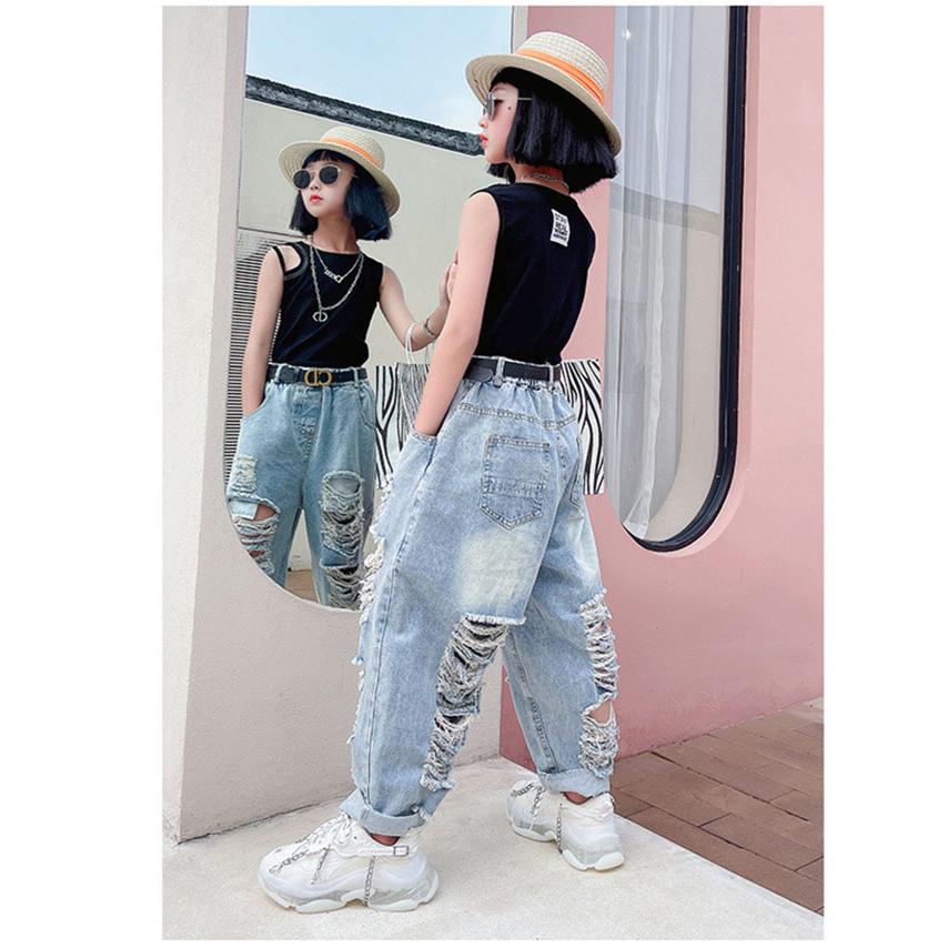 買い誠実 ダンス衣装 デニム キッズ セットアップ へそ出し トップス ジーパン デニムパンツ ダメージジーンズ 破れた ヒップホップ ガールズ 韓国 演出服 応援団 練習着 Materialworldblog Com