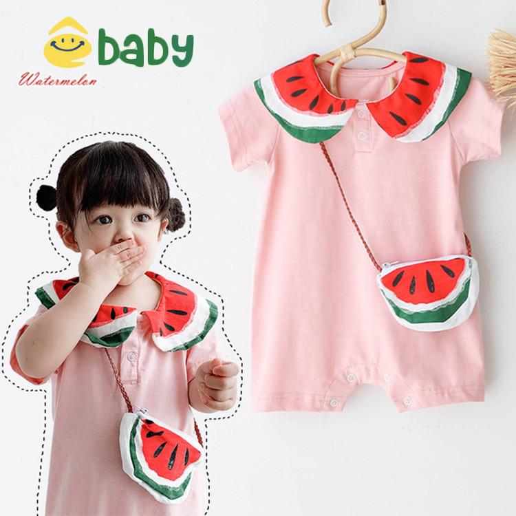 ロンパース ベビー服 半袖 夏 赤ちゃん 新生児 ミニ カバーオール スイカ 果物 プレゼント 誕生日 ドレス 撮影 出産祝い 73 80 90 100 バッグおまけ 可愛い Okoa15 サンフラワーハウス 通販 Yahoo ショッピング