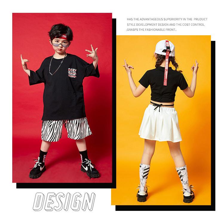 キッズダンス衣装 セットアップ ヒップホップ へそ出し トップス 韓国 かっこいい 黒 白 ゼブラ柄 半袖 Tシャツ 男の子 女の子 Hippop 練習着 ダンス発表会 Okohp17 サンフラワーハウス 通販 Yahoo ショッピング