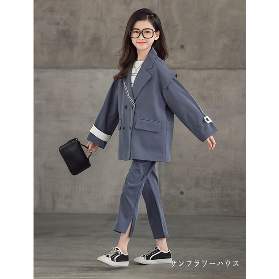 入学式 パンツスーツ 女の子 卒業式 2点セット フォーマル キッズ スーツ 発表会 七五三 卒園式 韓国ファッション フォーマルスーツ リラックス 110 160 170 Okokids62 サンフラワーハウス 通販 Yahoo ショッピング