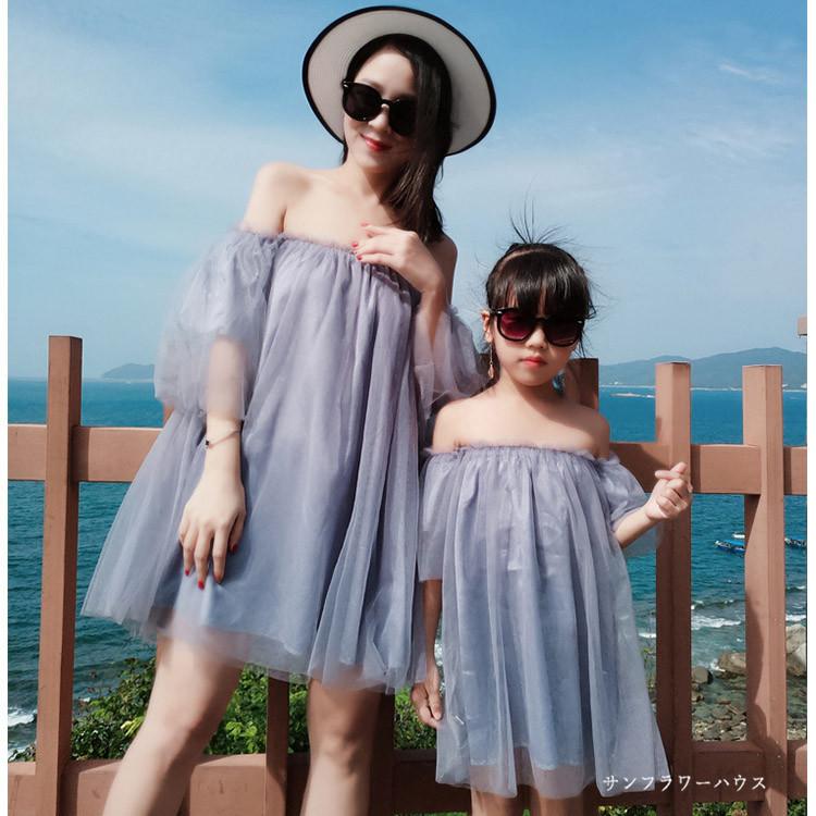 リンクコーデ 親子 ワンピース 親子ペアルック お揃い 親子コーデ ママ 女の子 娘 メッシュ 春夏 娘 レディース プレゼント 撮影 誕生日 母の日 旅行 海 販促 Okooyako65 サンフラワーハウス 通販 Yahoo ショッピング