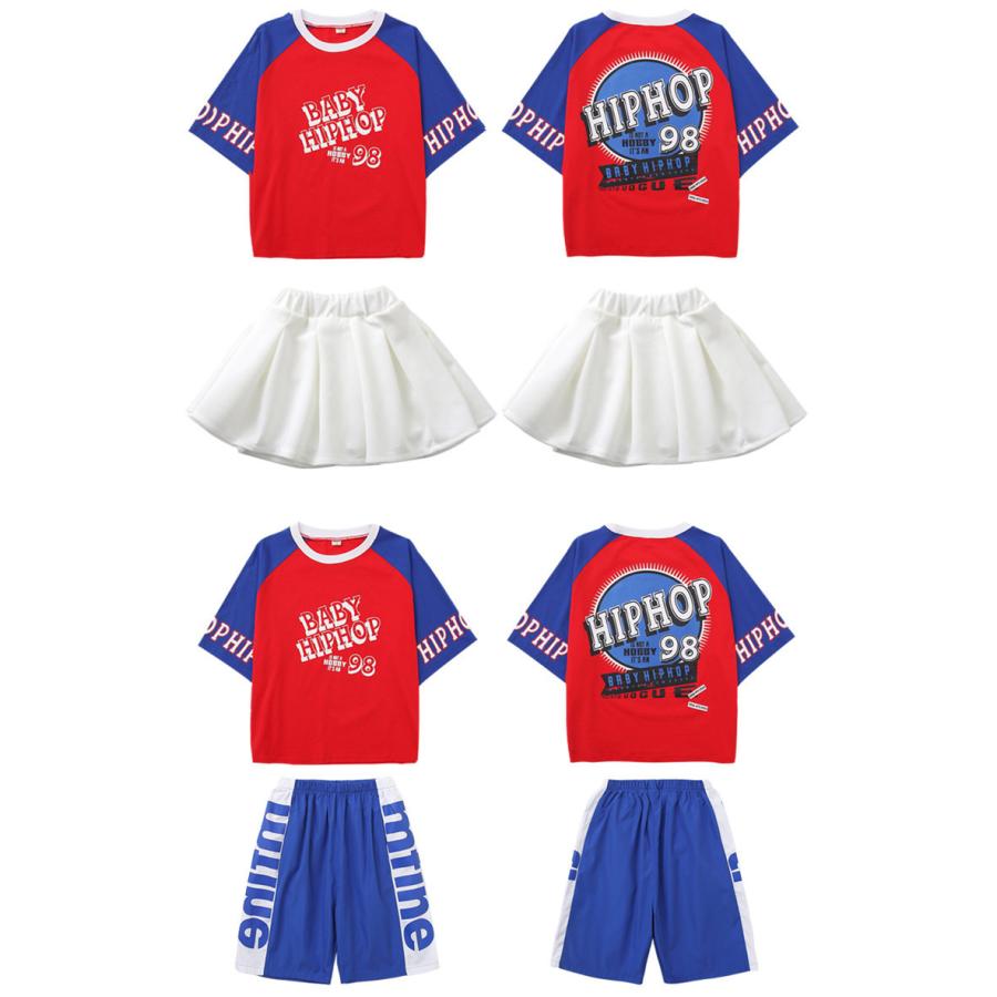 キッズ ダンス 衣装 セットアップ チアガール トップス スカート