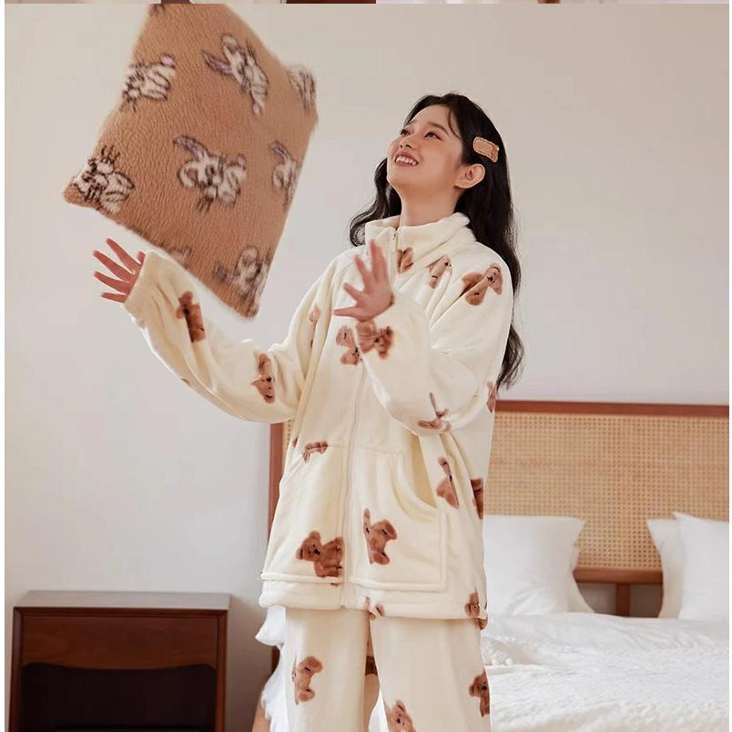 パジャマ ルームウェア 部屋着 かわいい クマ パンダ ふわふわ ソフト