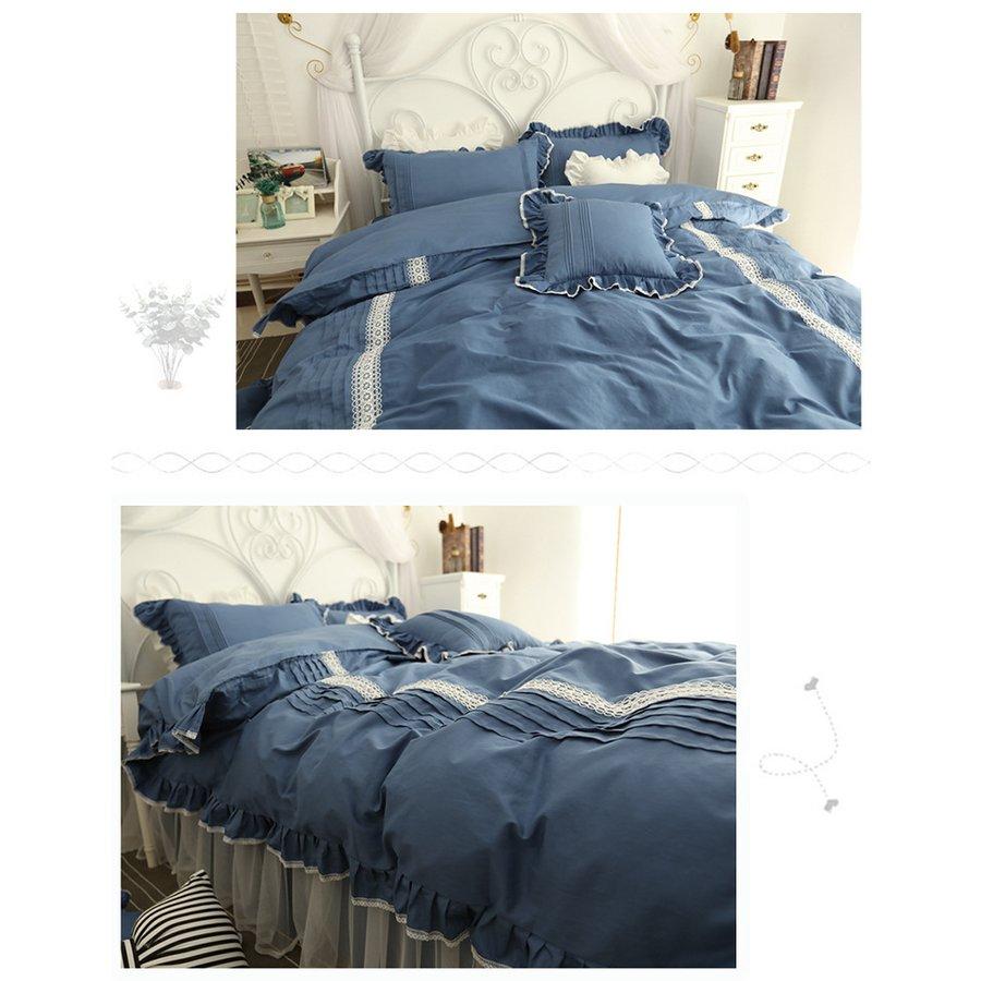 布団カバー ダブル 4点 レース 姫系 インスタ 韓国 寝具 : サン