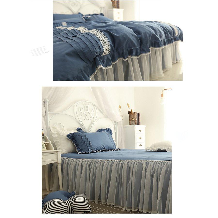 布団カバー ダブル 4点 レース 姫系 インスタ 韓国 寝具 : サン