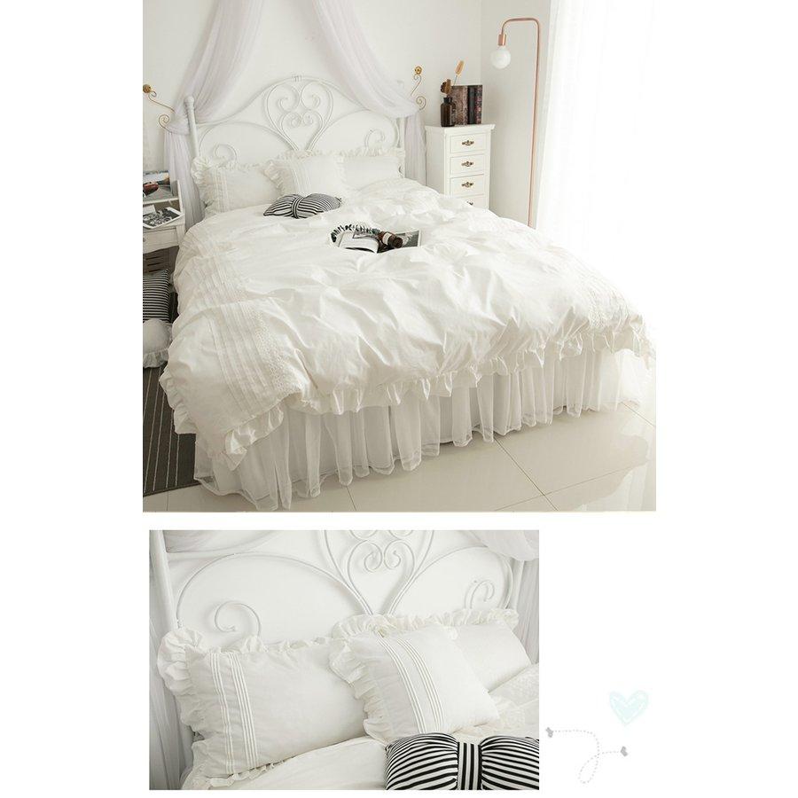 布団カバー ダブル 4点 レース 姫系 インスタ 韓国 寝具 : サン