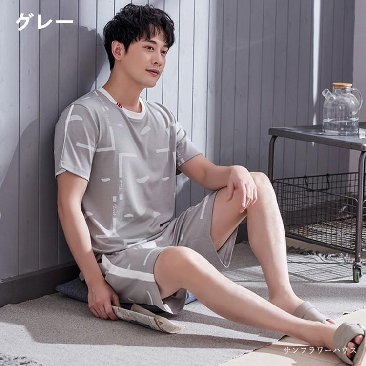 パジャマ ルームウェア メンズ 夏 Tシャツ 半袖 メンズパジャマ 綿 上下セット 部屋着 寝間着 ナイトウェア 男性 ギフト プレゼント Sl Sy33 サンフラワーハウス 通販 Yahoo ショッピング