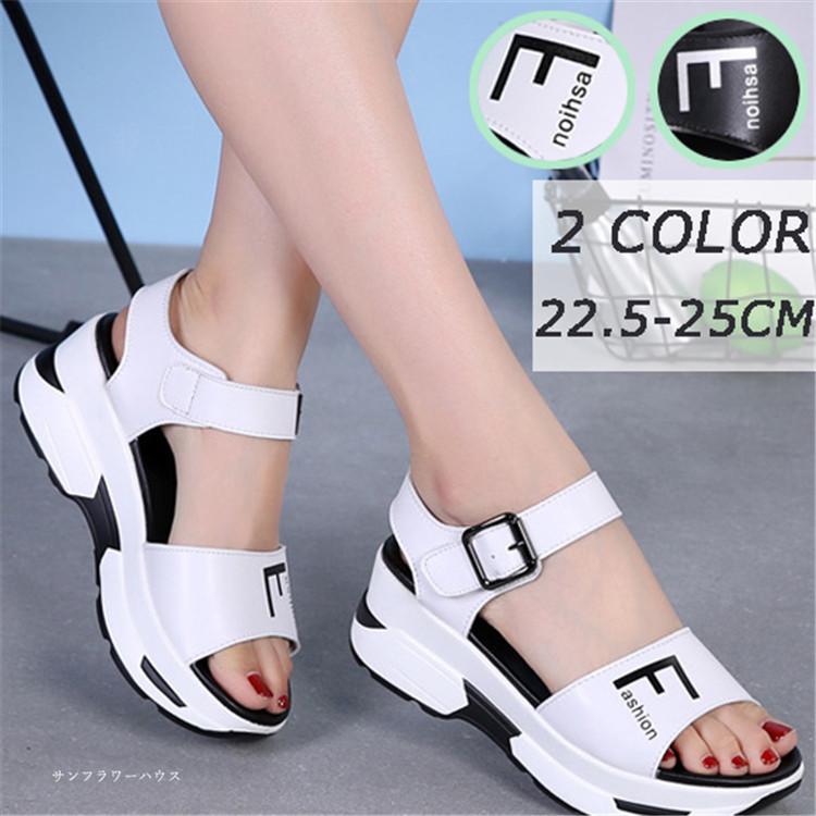サンダル レディース 厚底 ヒール ゴム ビーチサンダル スポーツサンダル 歩きやすい 白 黒 5 5cmup スポサン 運動 アウトドア カジュアル 白 黒 Sl Xz65 サンフラワーハウス 通販 Yahoo ショッピング