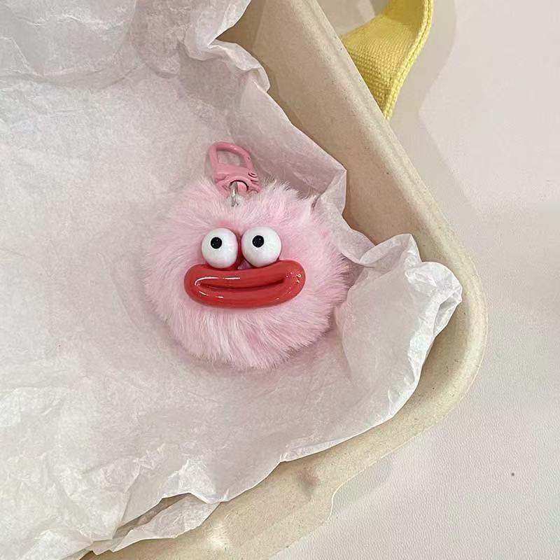 キーホルダー おもしろ ミニモンスター ふわふわ ポンポン プレゼント