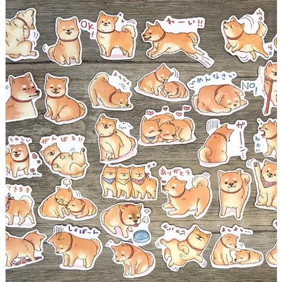 シール 柴犬 犬 いぬ 2セット 日本語 ノート かわいい プレゼント 手帳