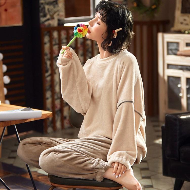 ルームウェア もこもこ レディース パジャマ 上下セット ふわふわ 裏起毛 厚手 ゆったり 可愛い 冬 部屋着 長袖 長ズボン あったか Yhsy 41 サンフラワーハウス 通販 Yahoo ショッピング