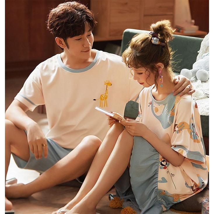 ルームウェア カップル お揃い パジャマ ペアパジャマ ペア 部屋着 寝巻き ワンピース レディース メンズ プレゼント 夏 秋 春 ｔシャツ 寝間着 Yhsy 61 サンフラワーハウス 通販 Yahoo ショッピング