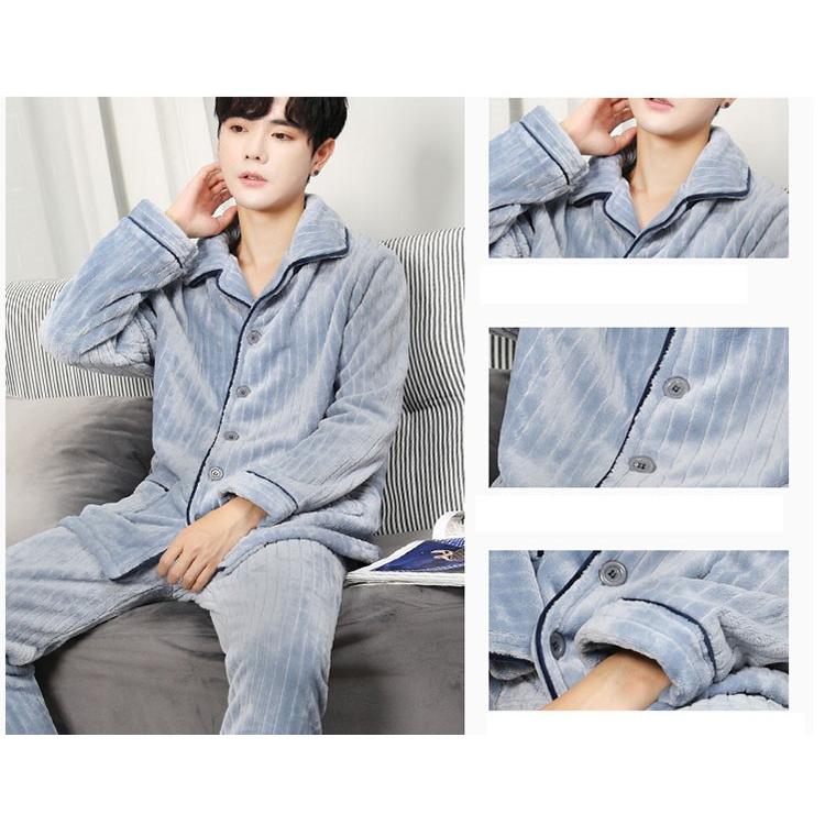 ルームウェア メンズ パジャマ 男性 冬用 長袖 上下セット ふわもこ 暖かい あったか 冬 部屋着 寝間着 ふわふわ もこもこ 前開き Yhsy 85 サンフラワーハウス 通販 Yahoo ショッピング