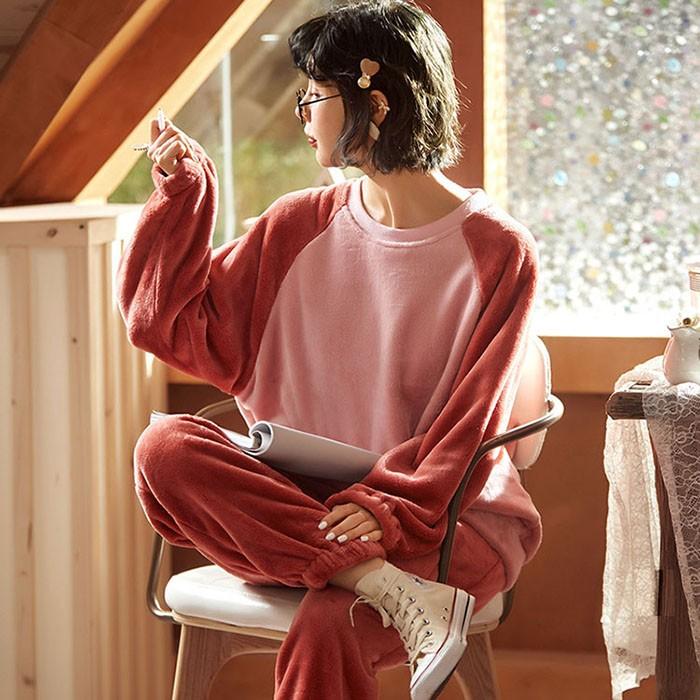 ルームウェア レディース パジャマ もこもこ 上下セット 裏起毛 厚手 ふわふわ ゆったり 可愛い 冬 部屋着 長袖 長ズボン あったか Yhsy 91 サンフラワーハウス 通販 Yahoo ショッピング