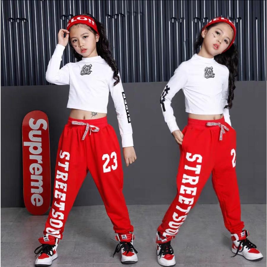 パンツ 赤 レッド キッズ ダンス 衣装 ヒップホップ ズボン キッズ