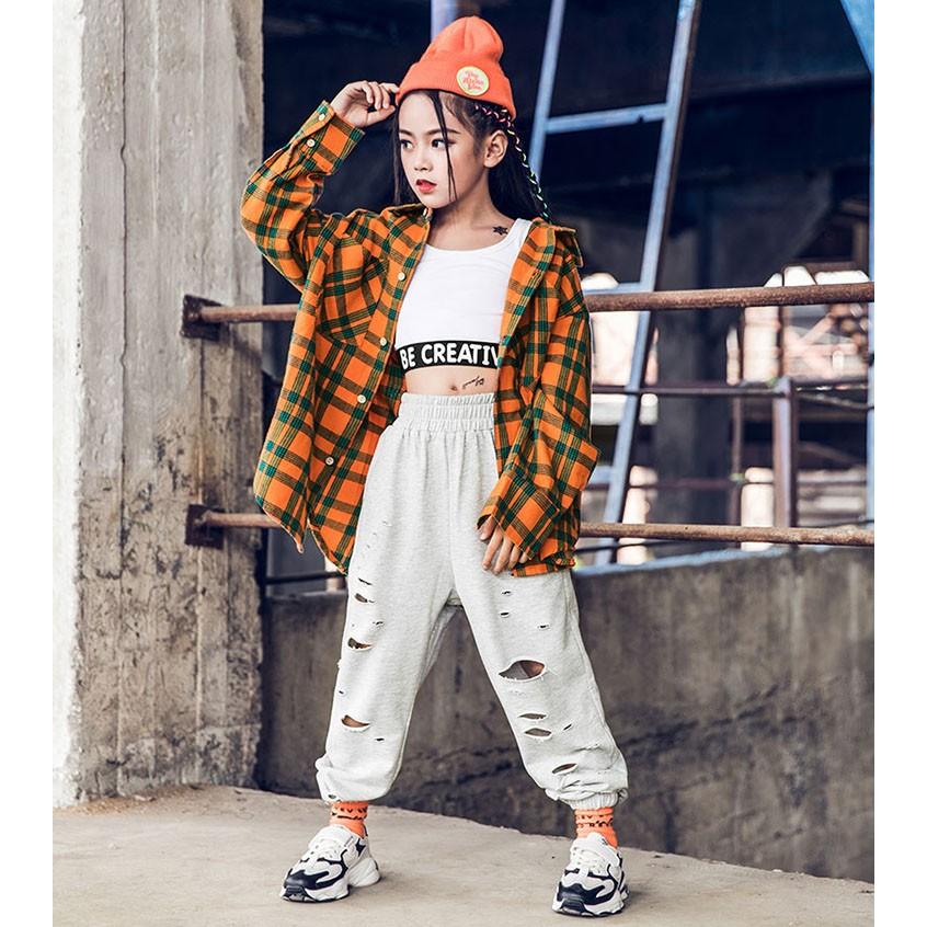 税込 キッズダンス衣装 Hiphop ヒップホップ チェック 子供服 長袖 トップス チェックシャツ パンツ タンクトップ ジャズダンス ステージ衣装 体操服 練習着 Materialworldblog Com