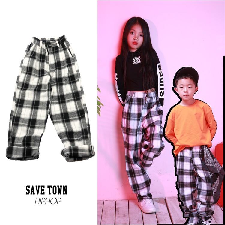キッズ ダンス衣装 かっこいい ヒップホップ Hiphop チェック柄 チェックパンツ ズボン ジャズダンス ダンスパンツ 21新作 練習着 男の子 舞台装 体操服 女の子