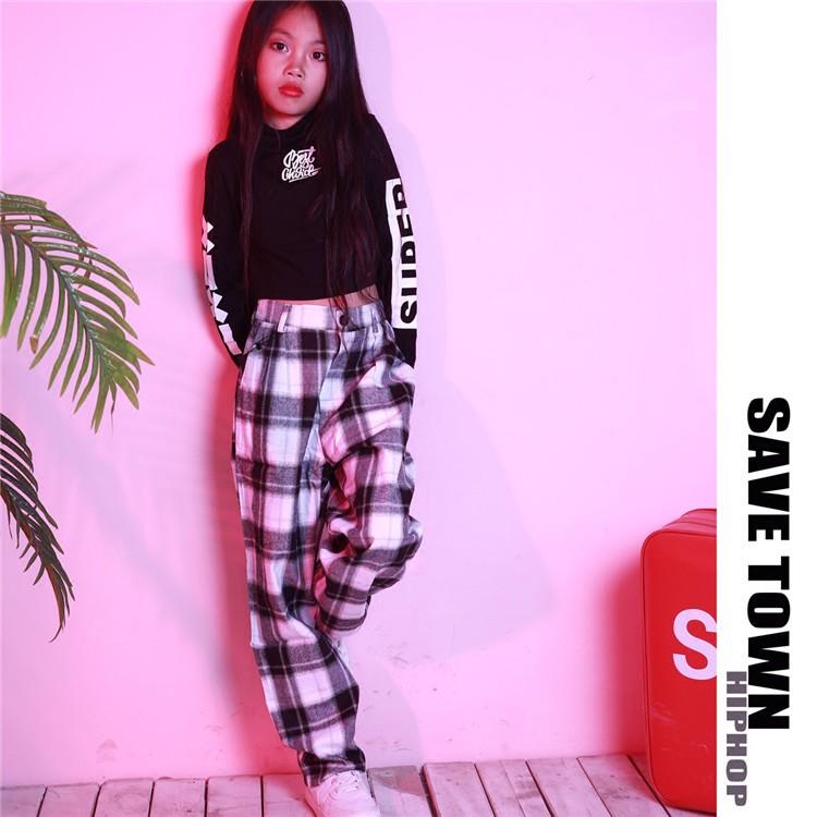 キッズ ダンス衣装 かっこいい ヒップホップ Hiphop チェック柄 チェックパンツ ズボン 体操服 ジャズダンス 訳ありセール 格安 舞台装 男の子 練習着 ダンスパンツ 女の子