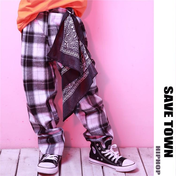 キッズ ダンス衣装 かっこいい ヒップホップ Hiphop チェック柄 チェックパンツ ズボン 体操服 ジャズダンス 訳ありセール 格安 舞台装 男の子 練習着 ダンスパンツ 女の子