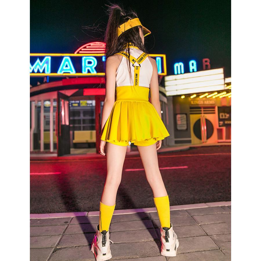 上等 キッズ ダンス衣装 チアガール セットアップ ヒップホップ へそ出し トップス スカート Hiphop タンクトップ 女の子 チア 子供 ステージ 衣装 応援団 練習着 Kayfor14 Yyu Edu Tr
