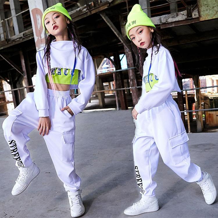 キッズ ダンス衣装 ヒップホップ Hiphop ダンス トップス へそ出し トップス パンツ ズボン ホワイト 長袖 子供 女の子 チアガール ステージ 体操服 練習着 Yhyc 436 サンフラワーハウス 通販 Yahoo ショッピング
