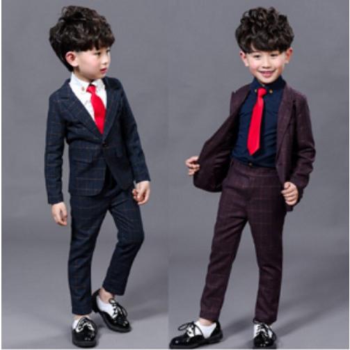 子供服 スーツ2点セット 男の子 キッズ フォーマルスーツ チェック柄  