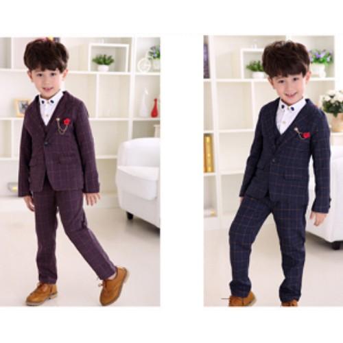 子供 スーツ 男の子 キッズ フォーマルス 韓国風子供服 チェック柄 6点 