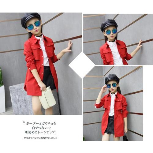 子ども服 コート 大人可愛い 女の子 上着 キッズ服 赤色コート 
