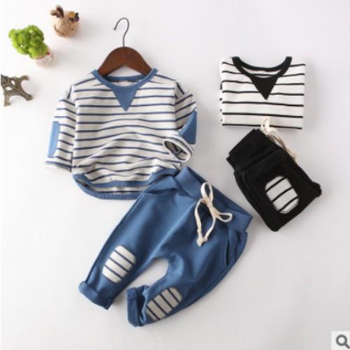男の子 上下セット 子供服 ボーダーシャツ ベビー服 韓国子供服 キッズ 