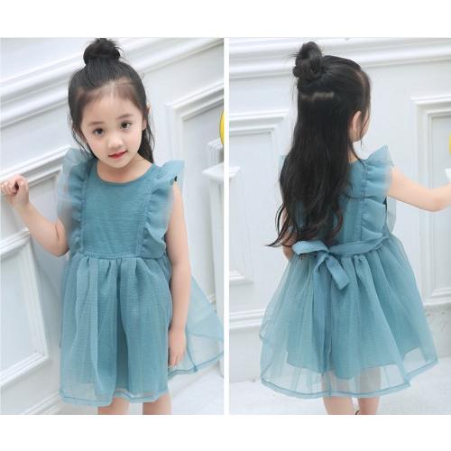 子ども服 ワンピース 女の子 フリル付 チュールワンピース