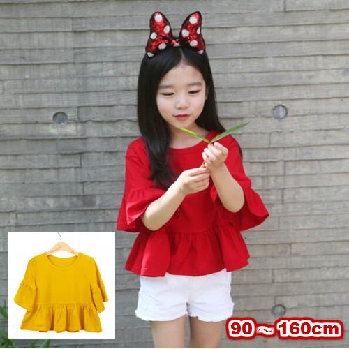 子供服 Tシャツ 女の子 半袖tシャツ キッズ服 赤 レッド フリルシャツ 可愛い 90cm 100cm 110cm 1cm 130cm 140cm 150cm 160cm Sunflowerkids 通販 Yahoo ショッピング