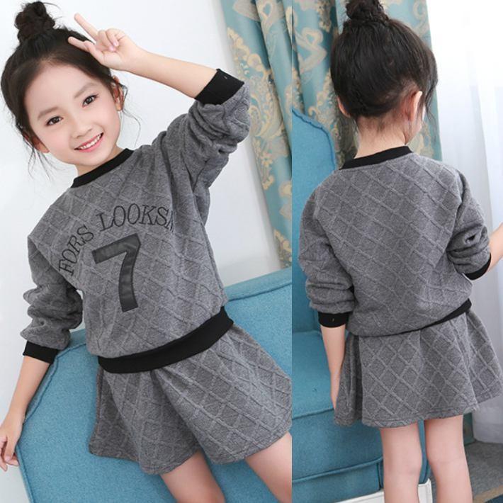 子ども服 スカートセット 女の子 キッズ セット服 長袖Tシャツ 赤