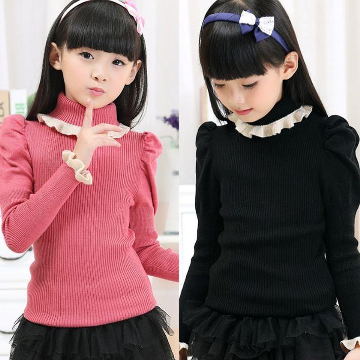 子供服 セーター 女の子 タートルネック キッズ 子ども服 長袖 ニット パフスリーブ 黒色 赤色 ピンク 110 1 130 140 150 160 170cm Sunflowerkids 通販 Yahoo ショッピング
